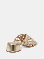 Novo Gold MILLY Woven Block Heel Mules - Image 4 of 6