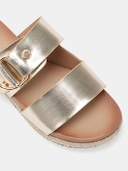 Novo Gold SEZZADIO Double Strap Buckle Mule Espadrille Sandals - Image 6 of 6