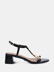 Novo Black MAGDA Hardware Detail Block Heel Sandals - Image 3 of 7