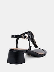 Novo Black MAGDA Hardware Detail Block Heel Sandals - Image 5 of 7