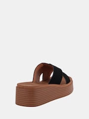Novo Black BRUNO Cross Strap Flatform Mule Sandals - Image 4 of 6