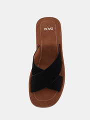 Novo Black BRUNO Cross Strap Flatform Mule Sandals - Image 5 of 6