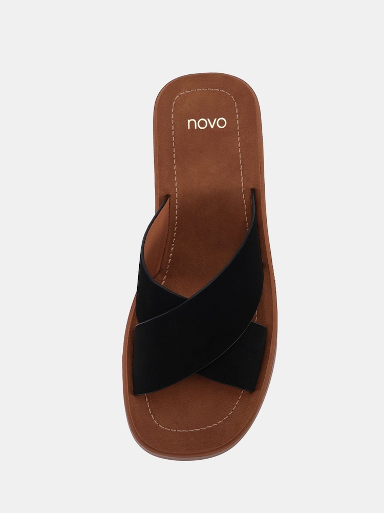 Novo Black BRUNO Cross Strap Flatform Mule Sandals - Image 5 of 6