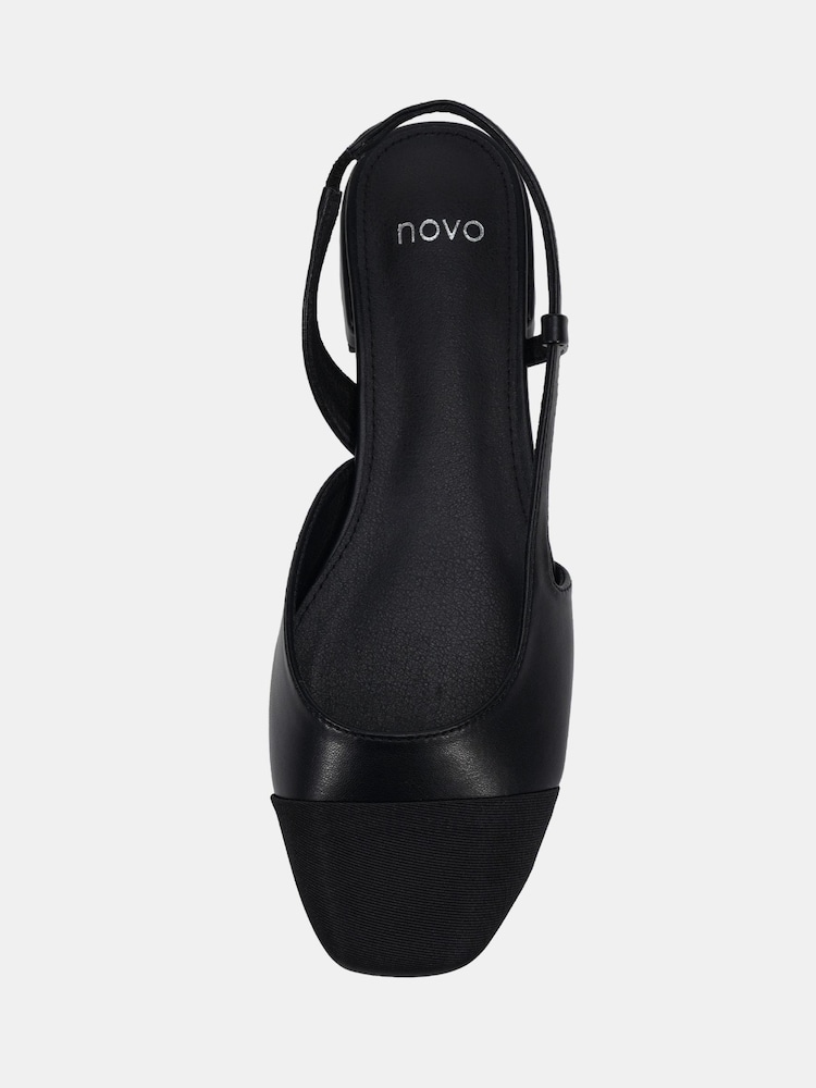 Novo Black CLASSIC Slingback Flat Shoes - Image 6 of 6