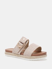Novo Natural SEZZADIO Double Strap Buckle Mule Espadrille Sandals - Image 3 of 6