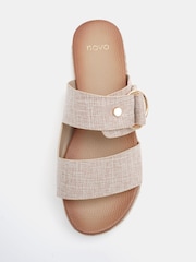 Novo Natural SEZZADIO Double Strap Buckle Mule Espadrille Sandals - Image 5 of 6