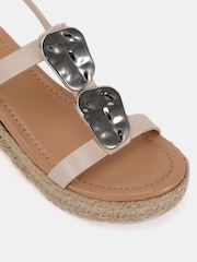 Novo Cream SASKIA Hardware Detail Espadrille Flatform Sandals - Image 6 of 6