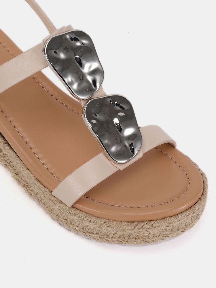 Creme - Novo SASKIA Hardware Detail Espadrille Flatform Sandals - Bild 6 von 6 Creme - Novo SASKIA Hardware Detail Espadrille Flatform Sandals - Bild 6 von 6
