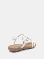 Novo White Wide Fit TILLY Embellished Padded Sandals - Image 3 of 6