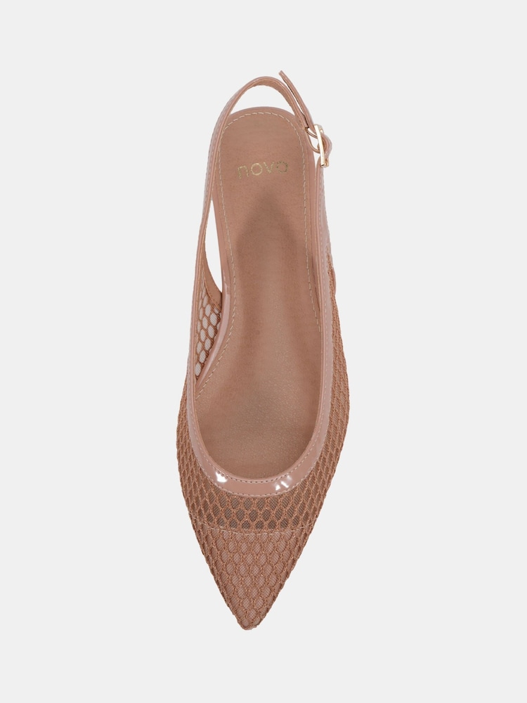 Novo Nude CALLIE Mesh Point Slingback Flat Shoes - Image 5 of 6