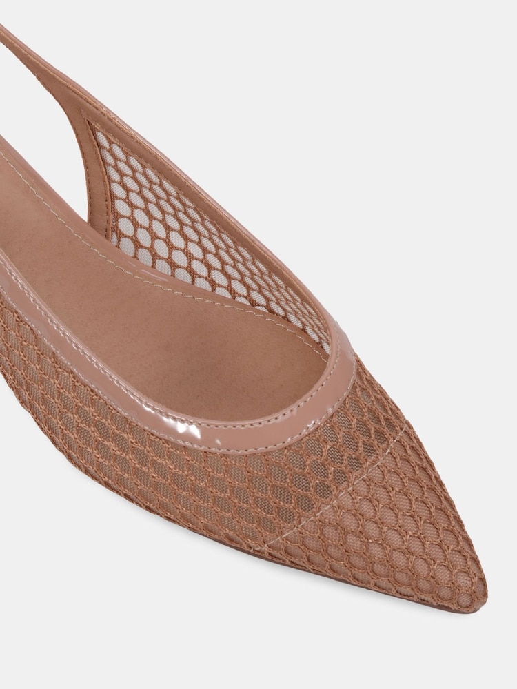 Novo Nude CALLIE Mesh Point Slingback Flat Shoes - Image 6 of 6