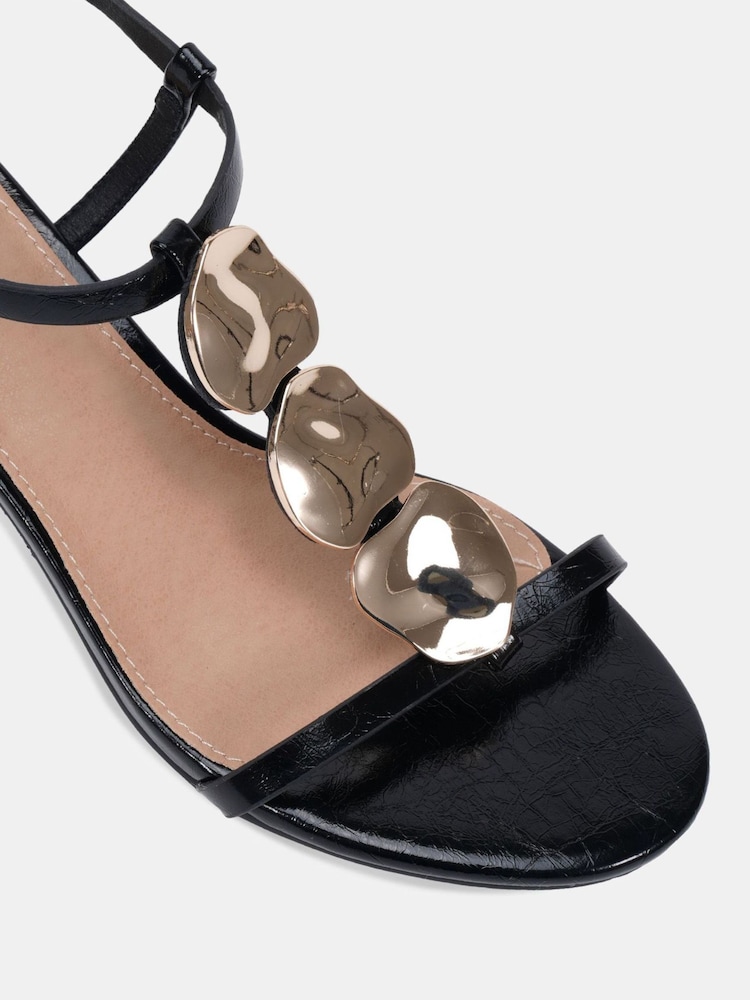 Novo Black Wide Fit MAGDA Hardware Detail Block Heel Sandals - Image 7 of 7