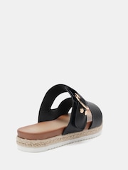 Schwarz - Novo SEZZADIO Double Strap Buckle Mule Espadrille Sandals - Bild 4 von 6