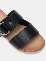 Schwarz - Novo SEZZADIO Double Strap Buckle Mule Espadrille Sandals - Bild 6 von 6