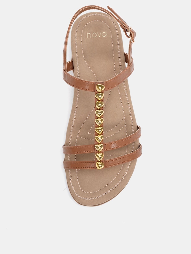 Castanho - Novo TILLY Embellished Padded Sandals - Imagem 6 de 6