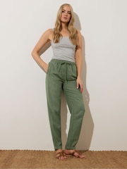 Long Tall Sally Green Lyocell Blend Joggers - Image 1 of 4