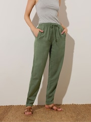 Long Tall Sally Green Lyocell Blend Joggers - Image 2 of 4