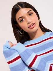 Friends Like These Blue Stripe Crew Neck Jumper - Image 3 of 4