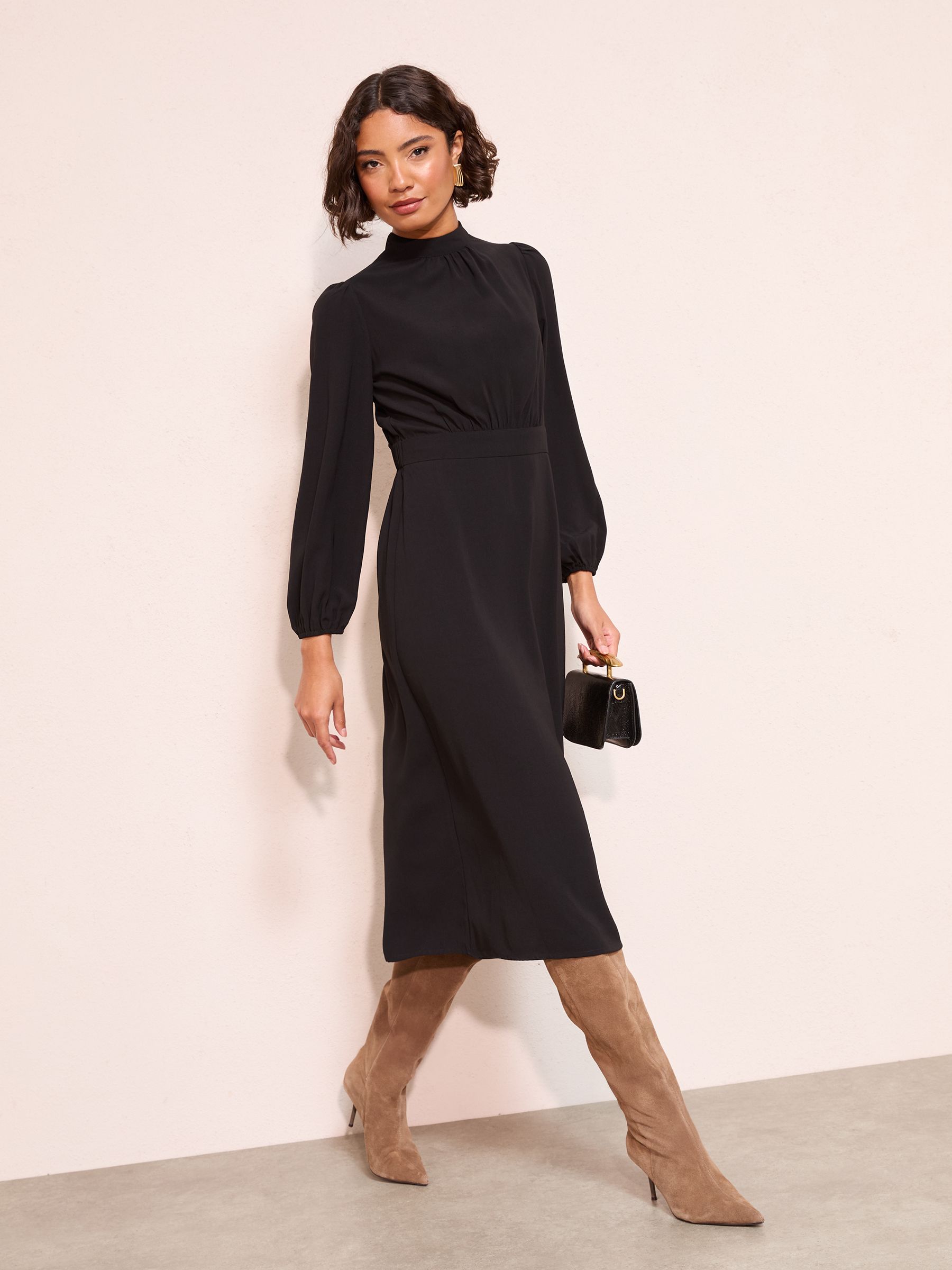 Jersey Dress Long Sleeve Ponte Dress Elie Tahari Pearl Detail Crepe Dress  BLACK Factory Sale Clothing