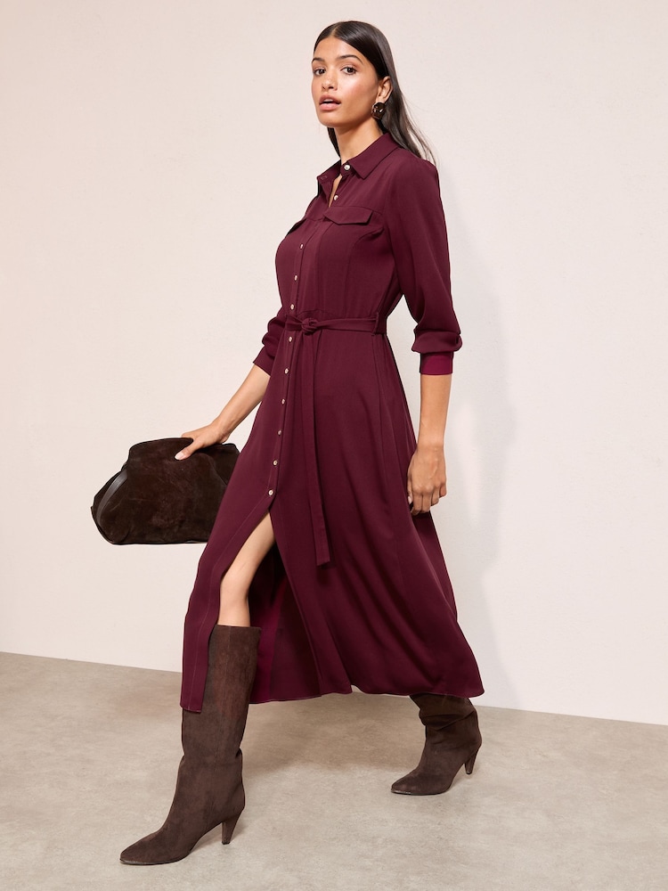 dark purple shirt dress Back To Basics T-Shirt Dress In Dark Purple Cuves