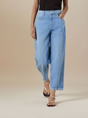 Light Blue Embellished Pocket Barrel Jeans - Image 3 of 9