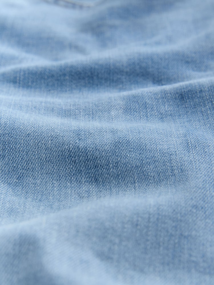 Mid Blue Denim Skinny Silver Button Front Jeans - Image 9 of 9 Mid Blue Denim Skinny Silver Button Front Jeans - Image 9 of 9