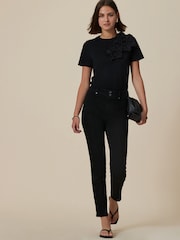 Black Slim Pintuck Seam Front Jeans - Image 1 of 7