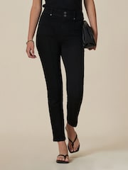 Black Slim Pintuck Seam Front Jeans - Image 2 of 7