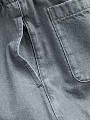 Grey Denim Wide Leg Pull On Drawcord Jeans - Image 3 of 3