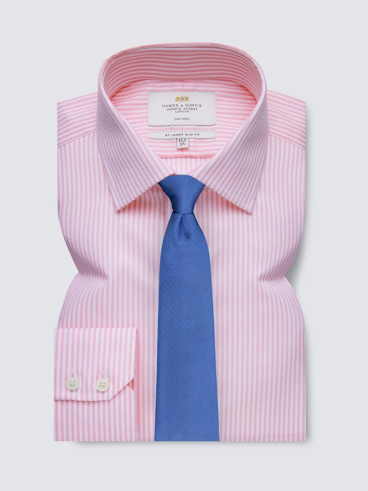 Hawes & Curtis Pink Bengal Stripe 100% Cotton Shirt - Image 1 of 2