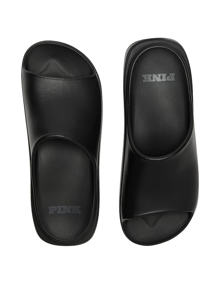 Victoria's Secret PINK Black Platform Slide Sandals - Image 1 of 2