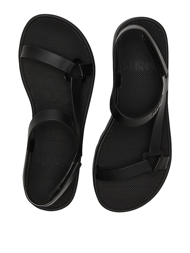 Victoria's Secret PINK Pure Black Strappy Platform Sport Sandals - Image 1 of 2