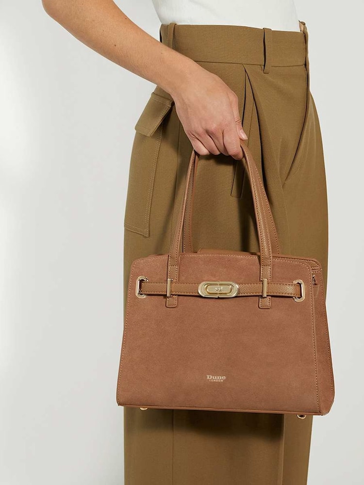 Dune London Brown Dinidefine Medium Belted Tote Bag - Image 1 of 6