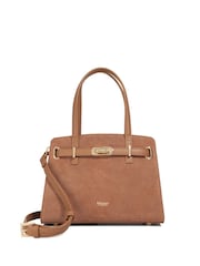 Dune London Brown Dinidefine Medium Belted Tote Bag - Image 3 of 6
