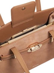 Dune London Brown Dinidefine Medium Belted Tote Bag - Image 5 of 6