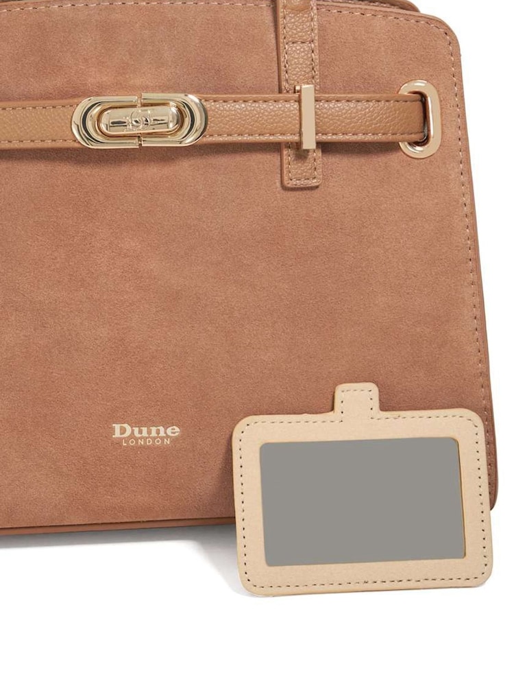 Dune London Brown Dinidefine Medium Belted Tote Bag - Image 6 of 6
