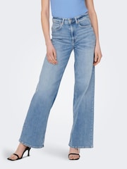 ONLY Blue High Waist Wide Leg Jeans - Image 1 of 6