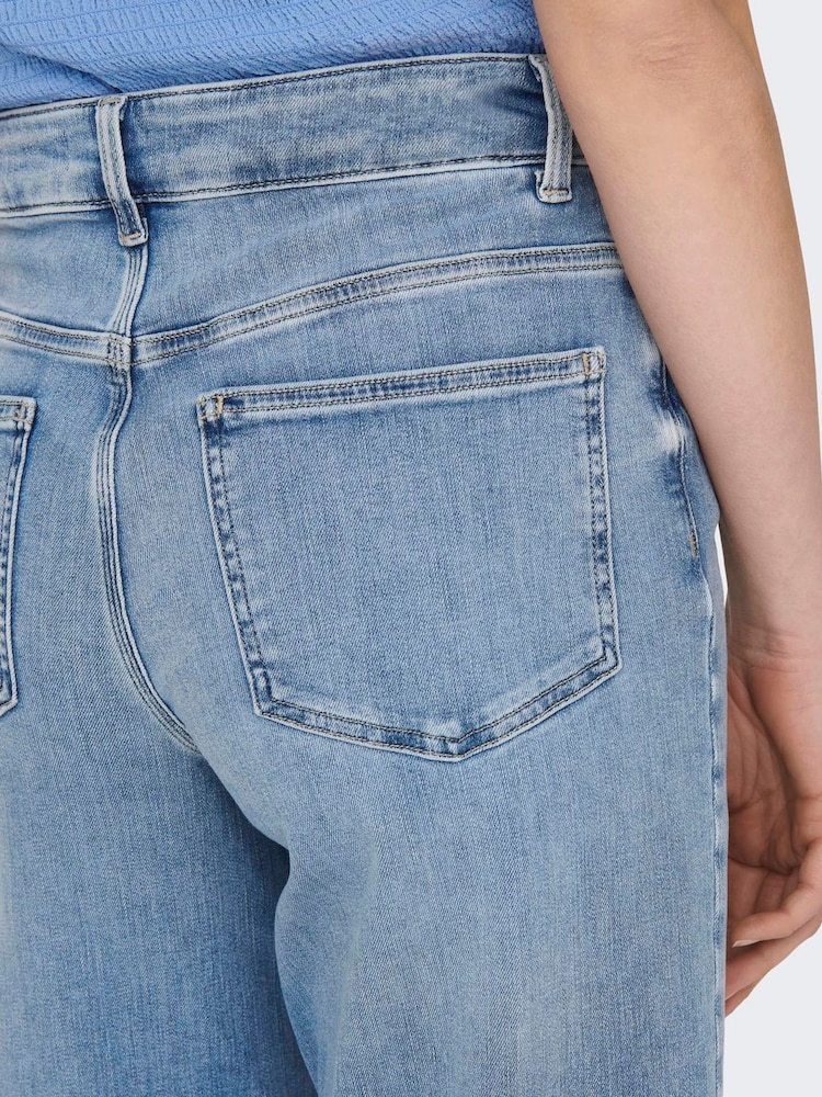 ONLY Blue High Waist Wide Leg Jeans - Image 2 of 6