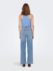 ONLY Blue High Waist Wide Leg Jeans - Image 4 of 6