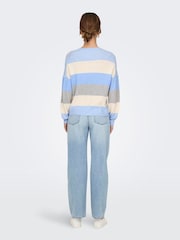 ONLY Blue Long Sleeve Stripe Knit Jumper - Image 3 of 6