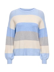 ONLY Blue Long Sleeve Stripe Knit Jumper - Image 5 of 6
