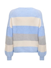 ONLY Blue Long Sleeve Stripe Knit Jumper - Image 6 of 6