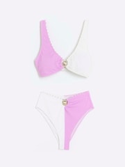 River Island Purple Textured Bikini Set - Image 5 of 6