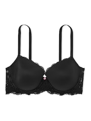 Victoria's Secret Black Lace Trim Lightly Lined Demi Bra - Image 4 of 6