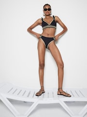 River Island Black Frill Elastic Bikini Set - Image 2 of 6