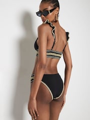 River Island Black Frill Elastic Bikini Set - Image 3 of 6