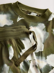 Olive Green Floral Cosy Long Sleeve Pyjamas - Image 10 of 10