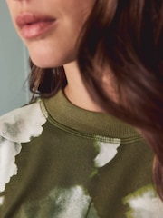 Olive Green Floral Cosy Long Sleeve Pyjamas - Image 5 of 10