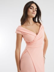 River Island Pink Asymetric Wrap Midi Dress - Image 2 of 4