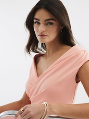 River Island Pink Asymetric Wrap Midi Dress - Image 3 of 4